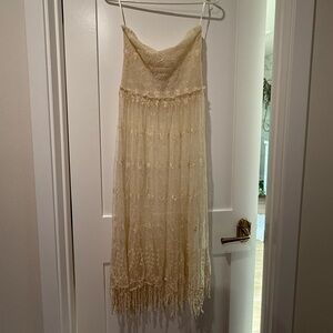 Free People Cream Lace Slip Dress